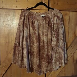 Hayden Brown Tie-Dye Off-Shoulder Blouse